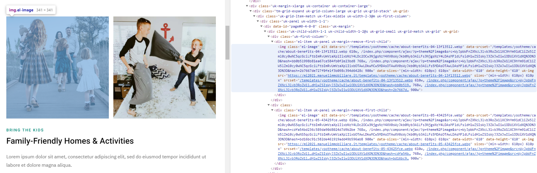Page builder e la sbrodolata di codice per una foto